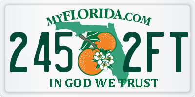 FL license plate 2452FT