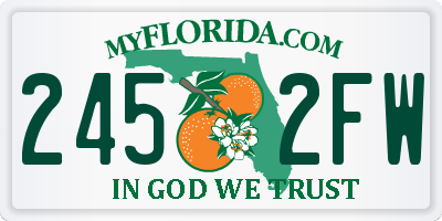 FL license plate 2452FW