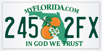 FL license plate 2452FX