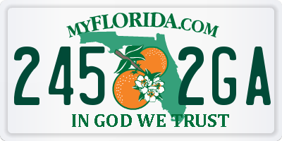 FL license plate 2452GA