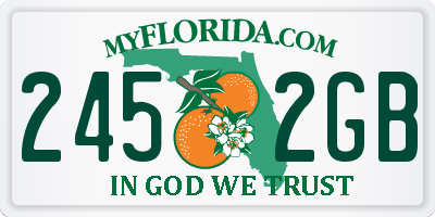FL license plate 2452GB
