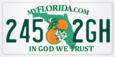 FL license plate 2452GH