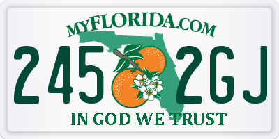 FL license plate 2452GJ
