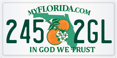 FL license plate 2452GL
