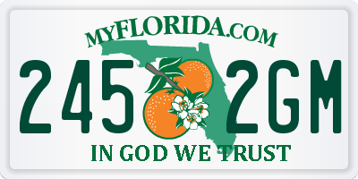 FL license plate 2452GM