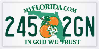 FL license plate 2452GN