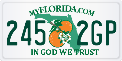 FL license plate 2452GP