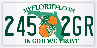 FL license plate 2452GR