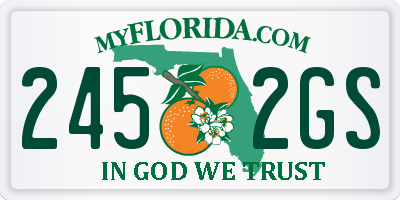 FL license plate 2452GS