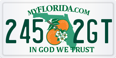 FL license plate 2452GT