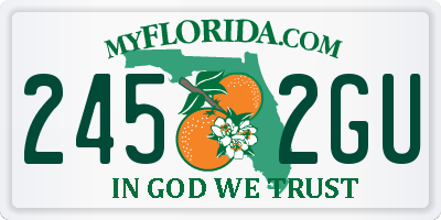 FL license plate 2452GU