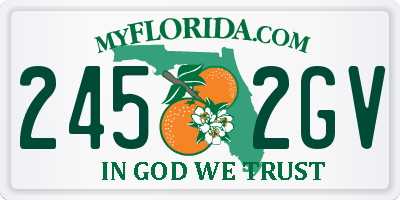 FL license plate 2452GV