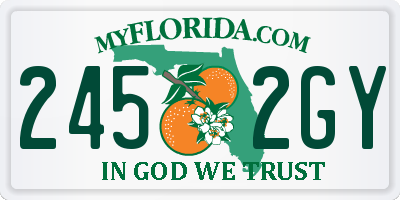 FL license plate 2452GY