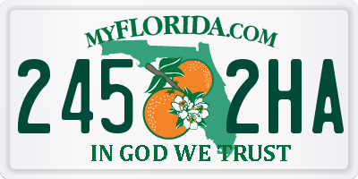 FL license plate 2452HA