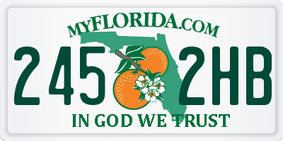 FL license plate 2452HB