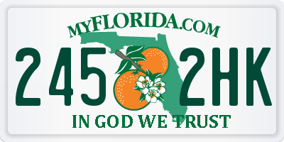 FL license plate 2452HK