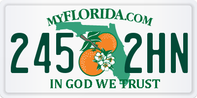 FL license plate 2452HN