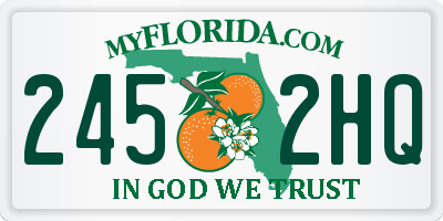 FL license plate 2452HQ