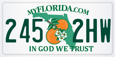 FL license plate 2452HW