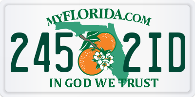 FL license plate 2452ID