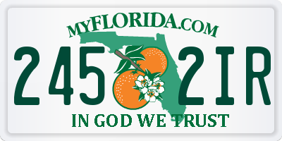 FL license plate 2452IR