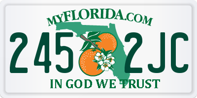 FL license plate 2452JC
