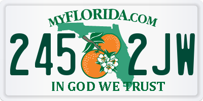 FL license plate 2452JW