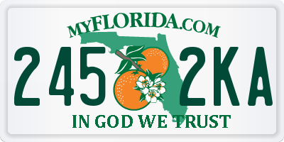 FL license plate 2452KA