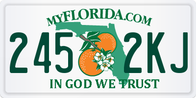 FL license plate 2452KJ