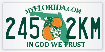 FL license plate 2452KM
