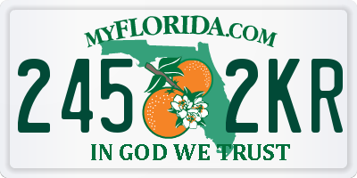 FL license plate 2452KR