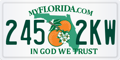 FL license plate 2452KW