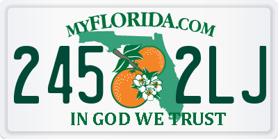 FL license plate 2452LJ