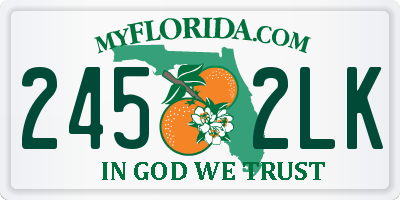 FL license plate 2452LK