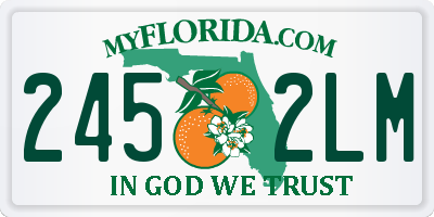 FL license plate 2452LM