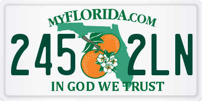 FL license plate 2452LN