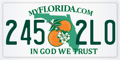 FL license plate 2452LO