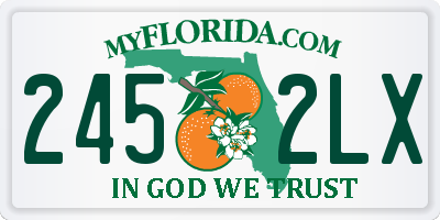 FL license plate 2452LX