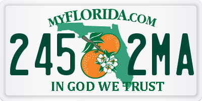 FL license plate 2452MA