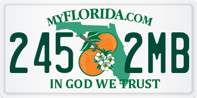 FL license plate 2452MB
