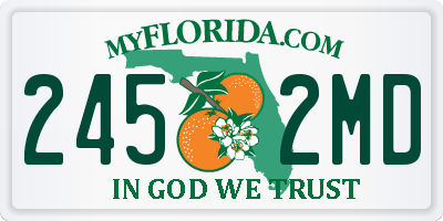 FL license plate 2452MD