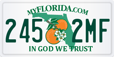FL license plate 2452MF