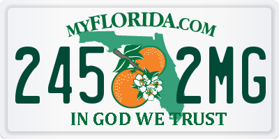 FL license plate 2452MG