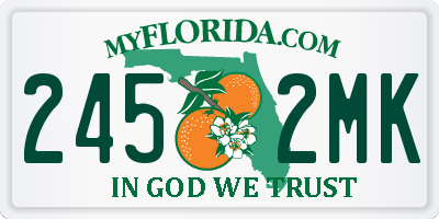 FL license plate 2452MK
