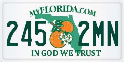 FL license plate 2452MN