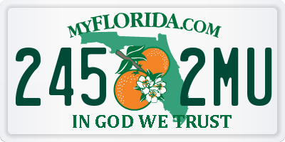 FL license plate 2452MU