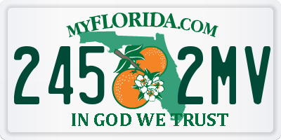 FL license plate 2452MV