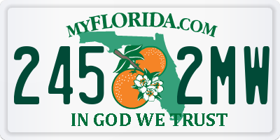 FL license plate 2452MW