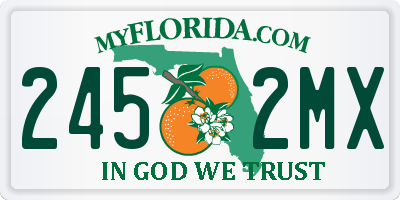 FL license plate 2452MX