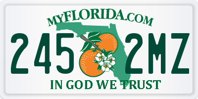 FL license plate 2452MZ